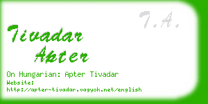 tivadar apter business card